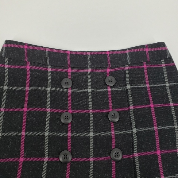 Loft Windowpane Plaid A Line Skirt Sz 4P - Picture 3 of 8